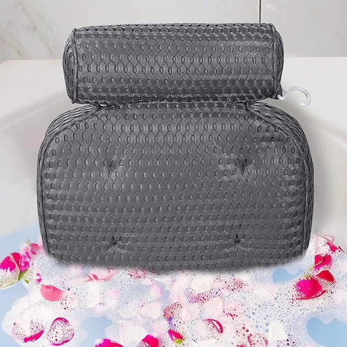 Long-Lasting Bath Pillow for Tub Support Neck and Back Bathtub Pillow Bath Accessories for Safe