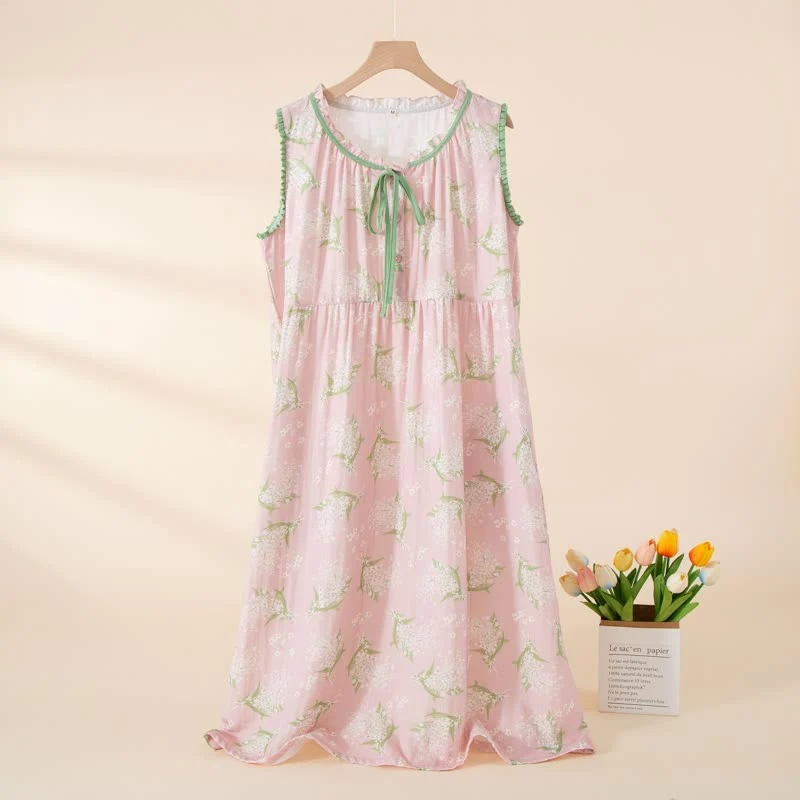 Trusted Ownkoti Baby 39 s Breath Cotton Gauze Sleeveless Nightdress World-Class
