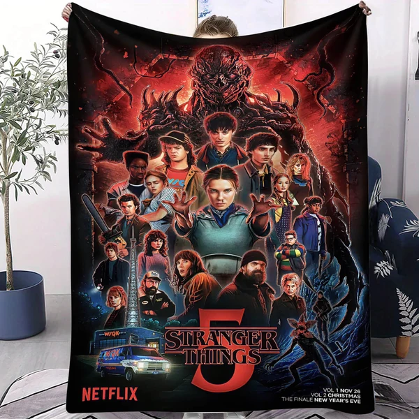 Smooth Stranger Things Throw Blanket – Soft amp Lightweight Horror TV Series for Fans Safe