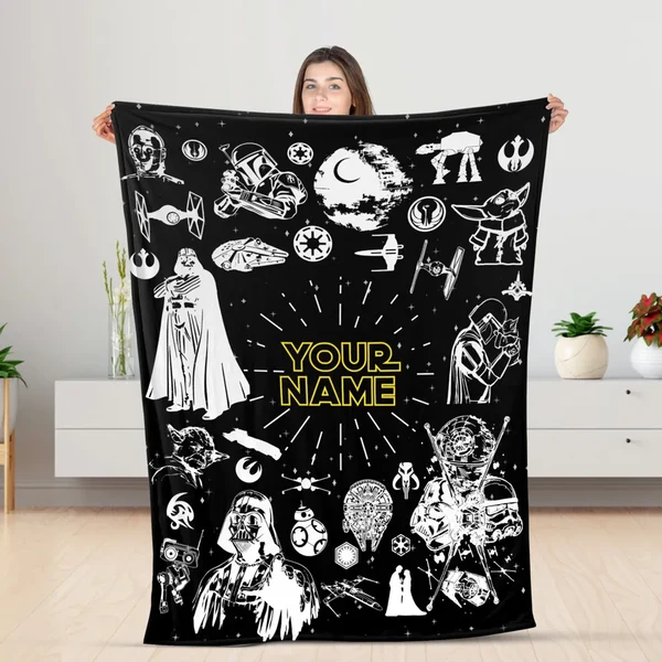 Professional Personalised Star Wars Blanket with Name – Custom Galaxy Throw Gift for Kids amp Fans High-Performance