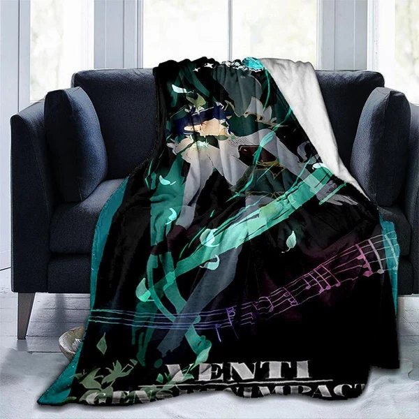 High-Performance Genshin Impact Anime Flannel Blanket – Cartoon Throw Blanket for Sofa Bed amp Couch High-End