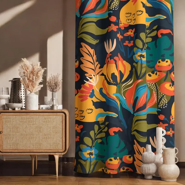 Secure Exotic Tropical Flower Print Curtain Panels – Botanical Wildflower Drapes Exceptional