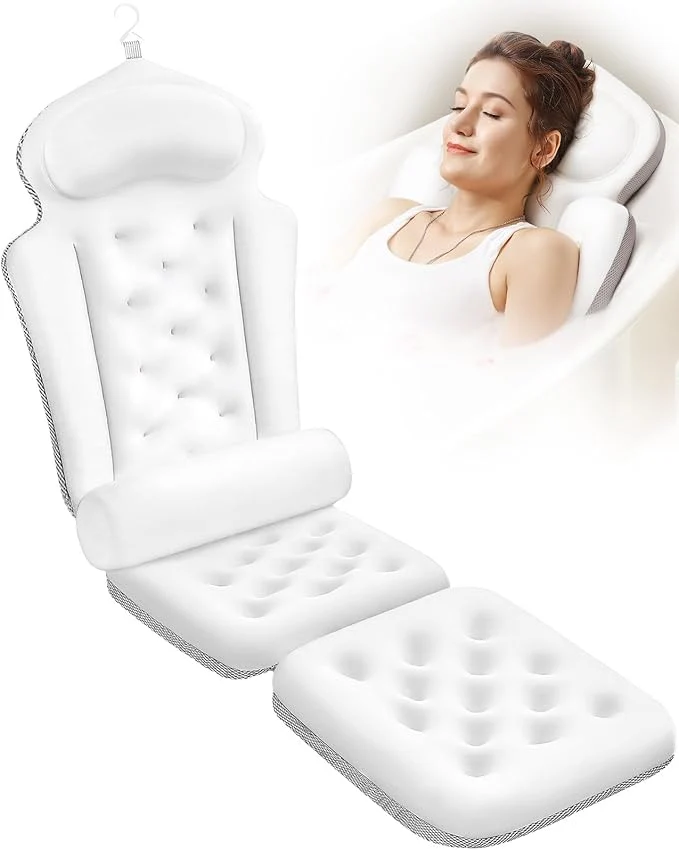Convenient Full Body Bath Pillow for Tub Thick Bathtub Cushion Mat Secure