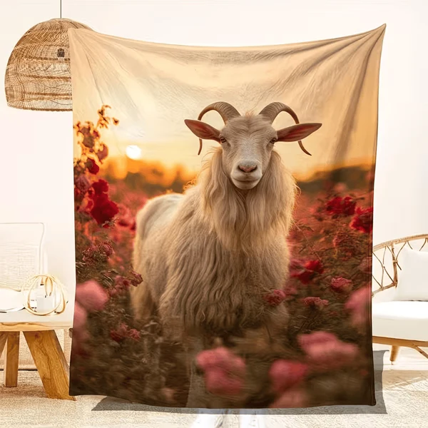 First-Class Goat Animal Blanket – Rustic Farmhouse Flannel Throw for Sofa Bed amp Home Decor Innovative