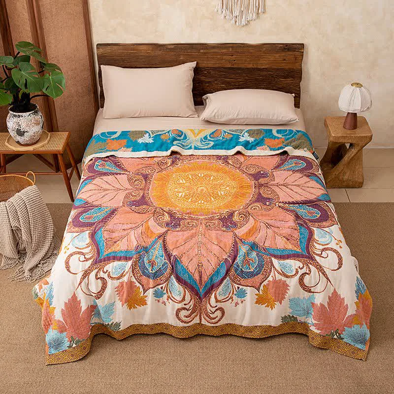 Responsible Ownkoti Retro Style Floral Cotton Quilt Blanket Effective