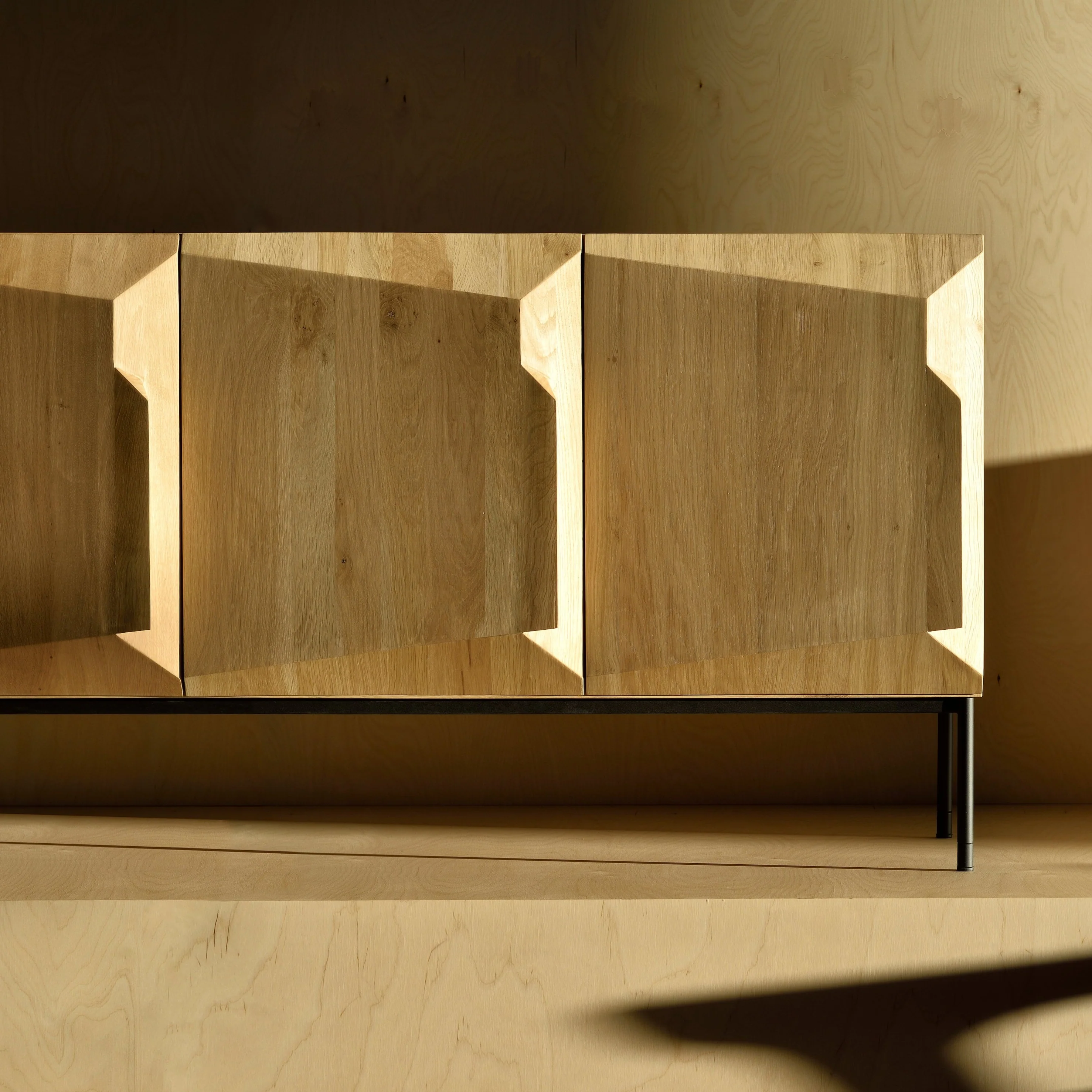 Trendy Stairs Oak Sideboard 3 Doors Pure