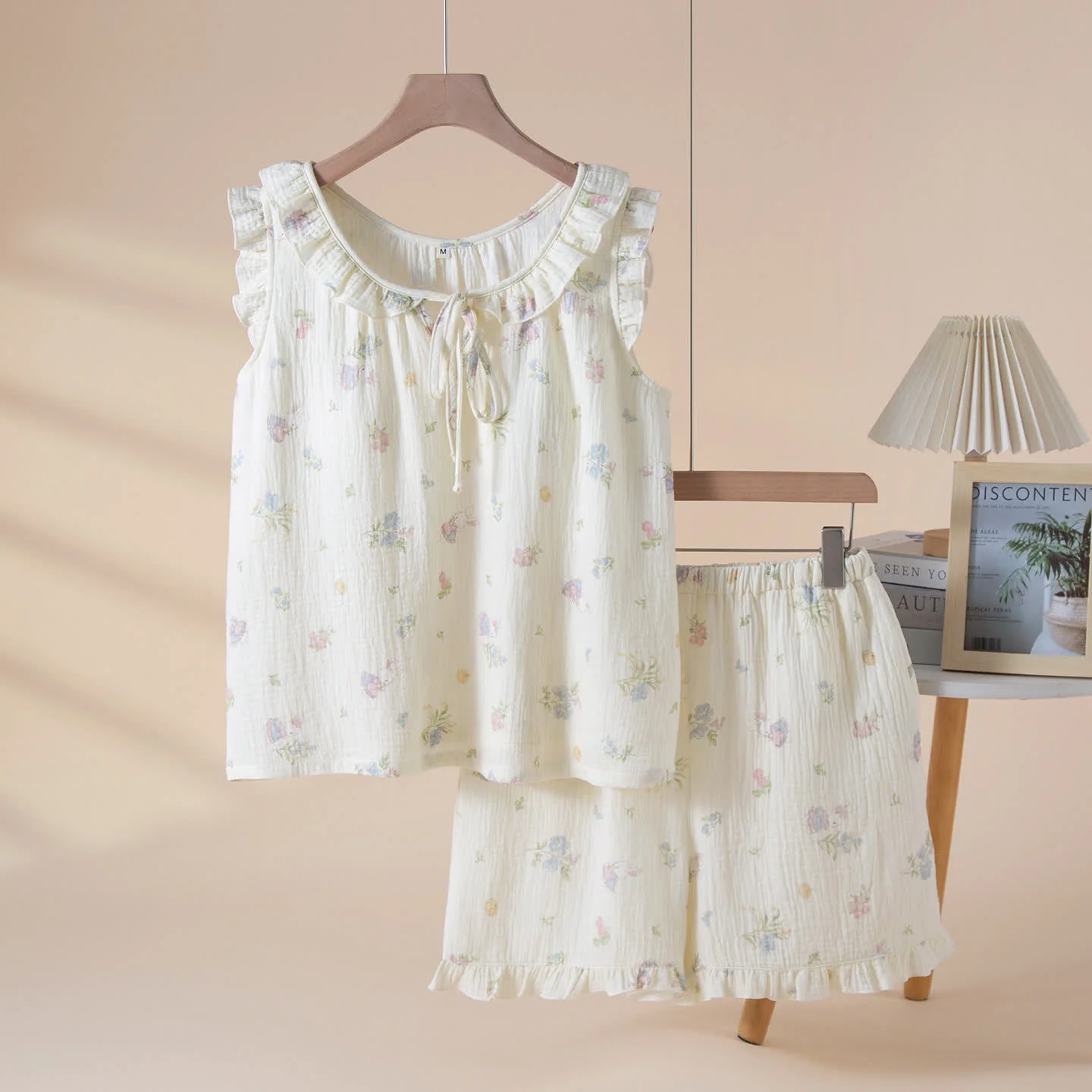 Solid Ownkoti Cartoon Bunny amp Floral Cotton Gauze Pajamas Artisan