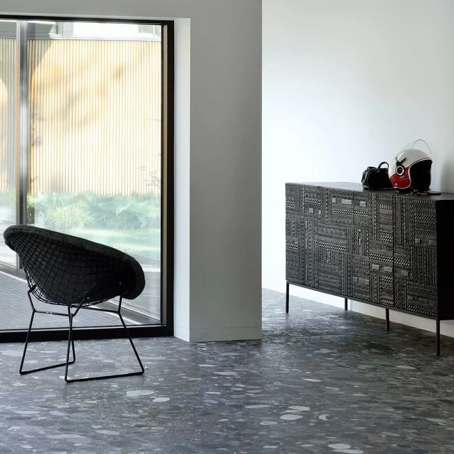 Genuine Tabwa Black Teak Sideboard 4 Doors Luxury
