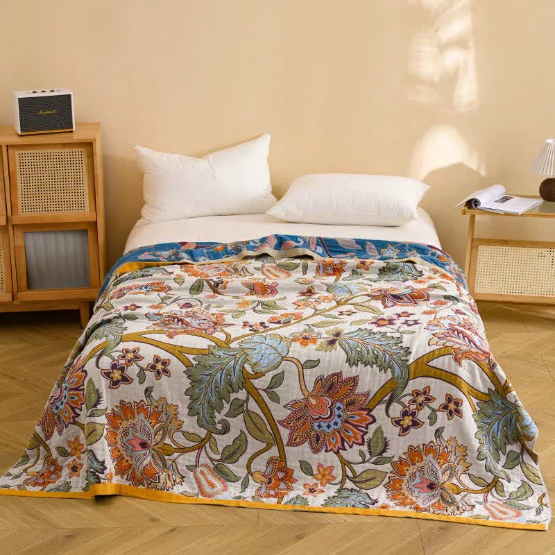 Powerful Ownkoti Retro Floral Pure Cotton Quilt Blanket World-Class