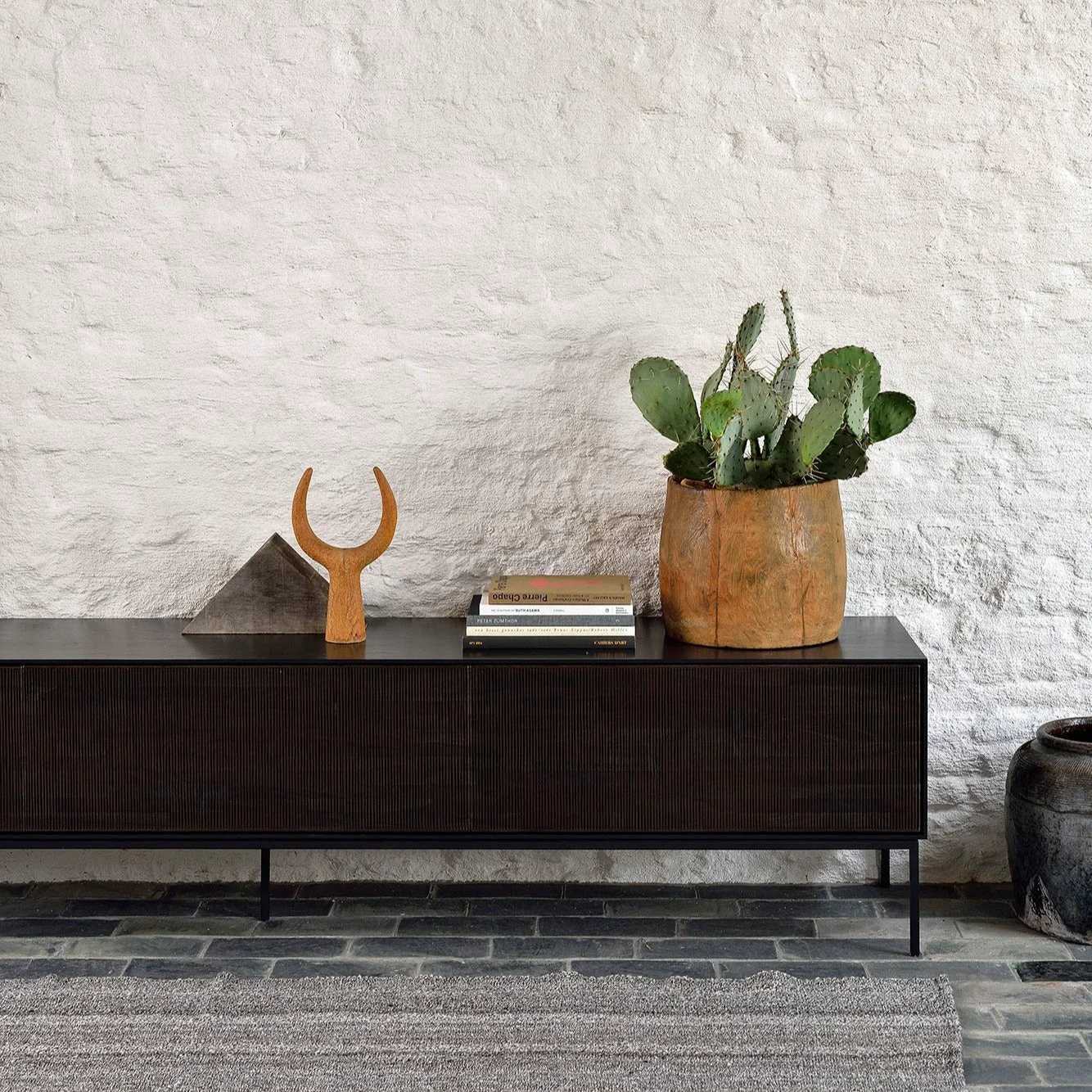 Fast Grooves Solid Teak Media Console 95.5 quot Original