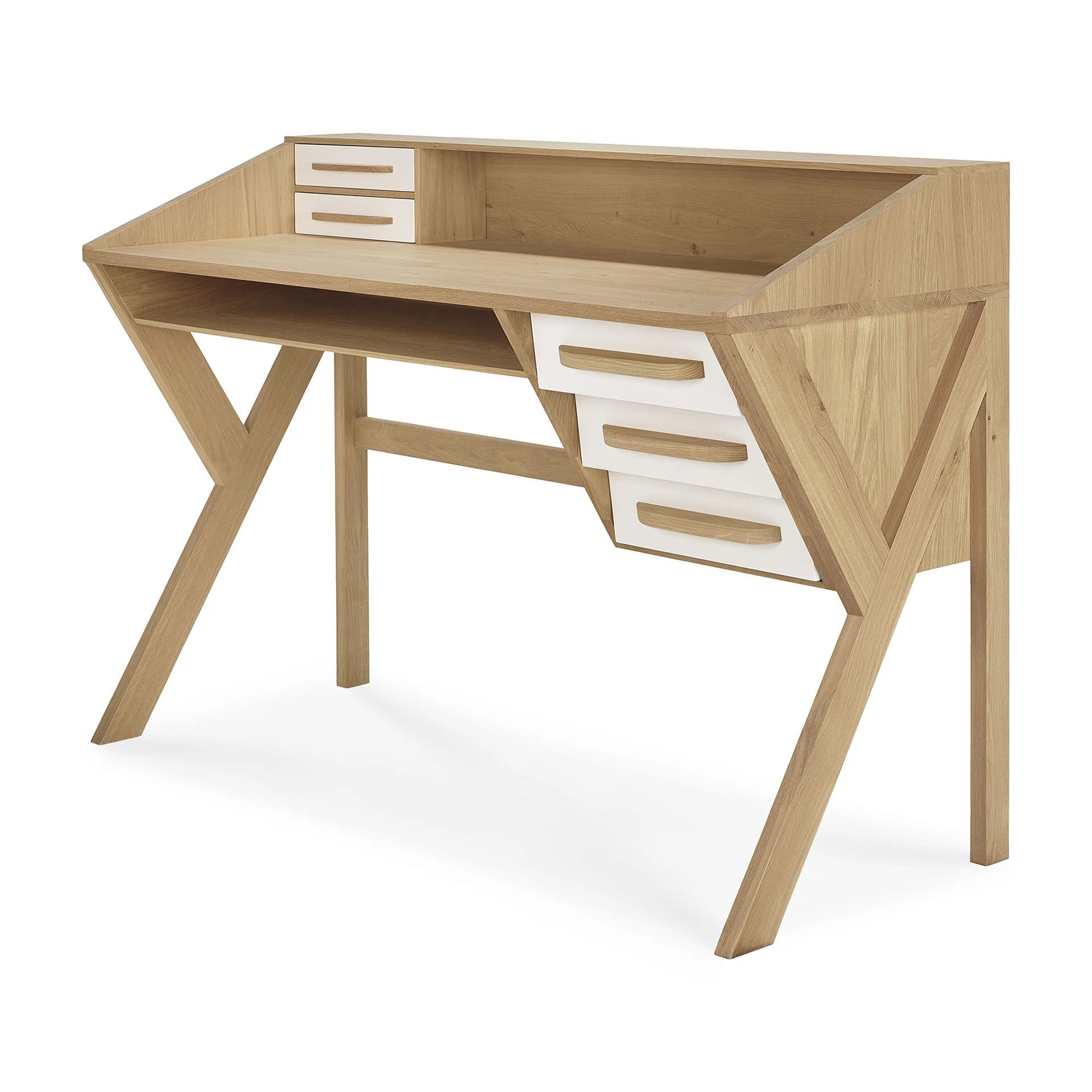 Genuine Origami Solid Oak Desk Cream Durable