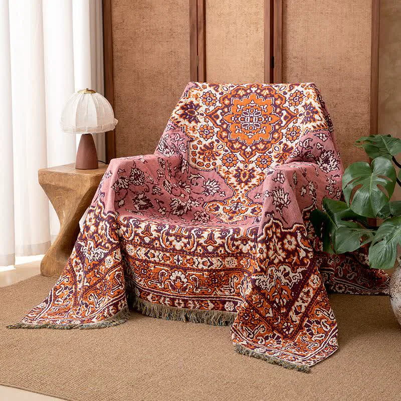 Unique Ownkoti Vintage Floral Cotton Tassel Blanket Reusable