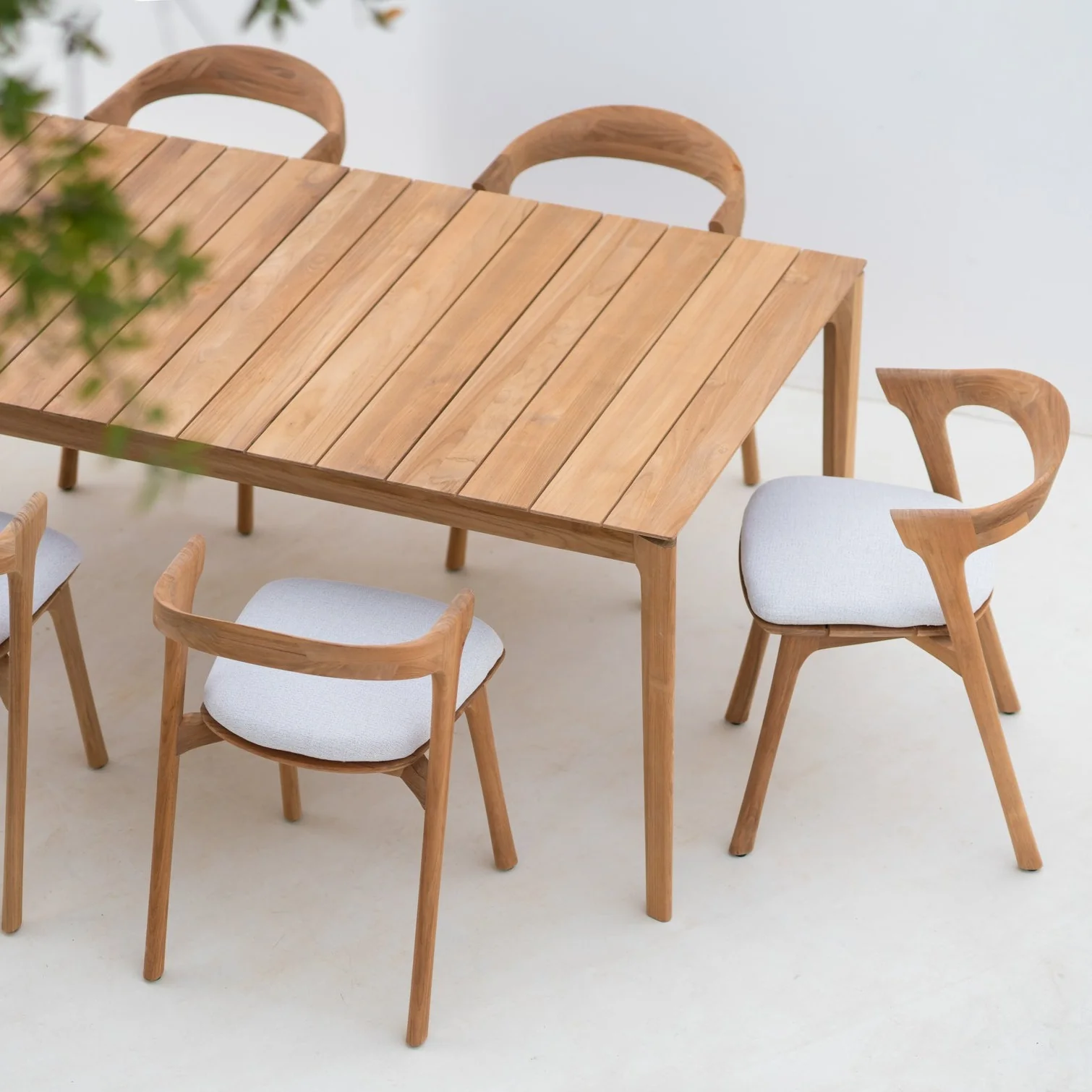 Breathable Bok Solid Teak Outdoor Dining Table 79 quot Efficient
