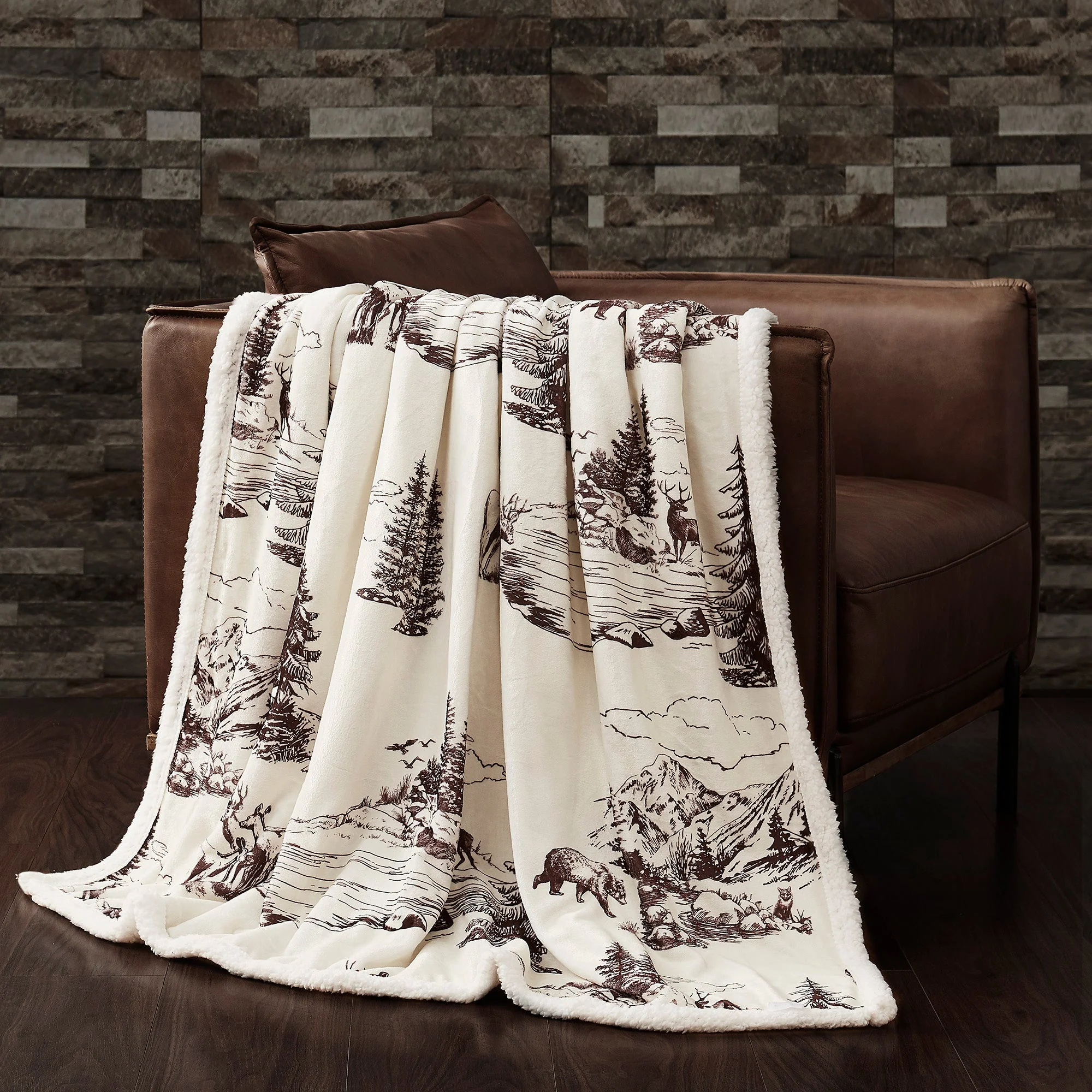 Functional White Pine Campfire Sherpa Throw Sustainable