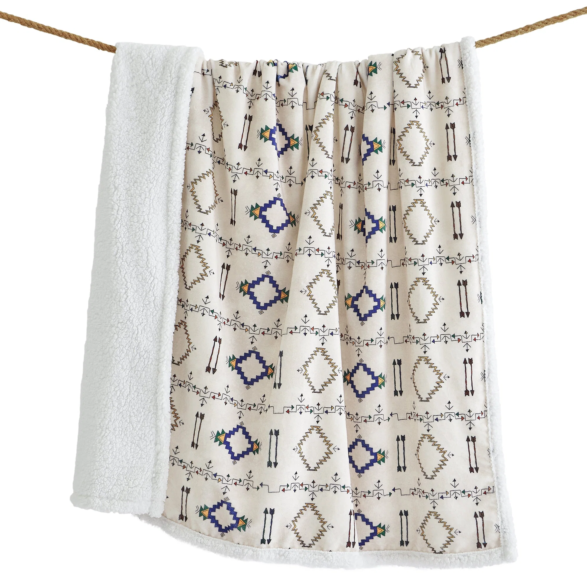 Easy-to-Use Arrow Campfire Sherpa Throw Recyclable