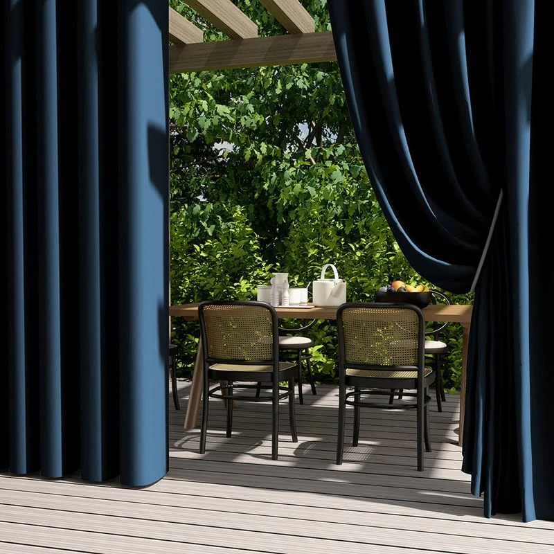 Safe Ownkoti Outdoor Waterproof Solid Color Curtain Recyclable