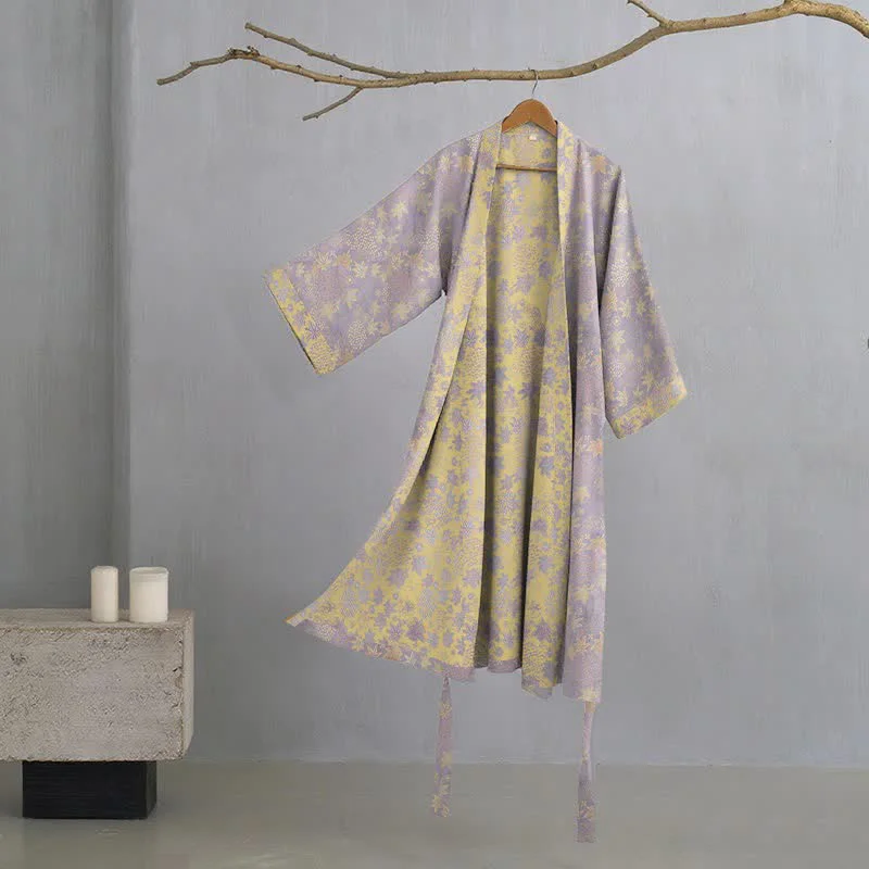Carefully Designed Ownkoti Double Gauze Botanical Cotton Kimono Robe Quality