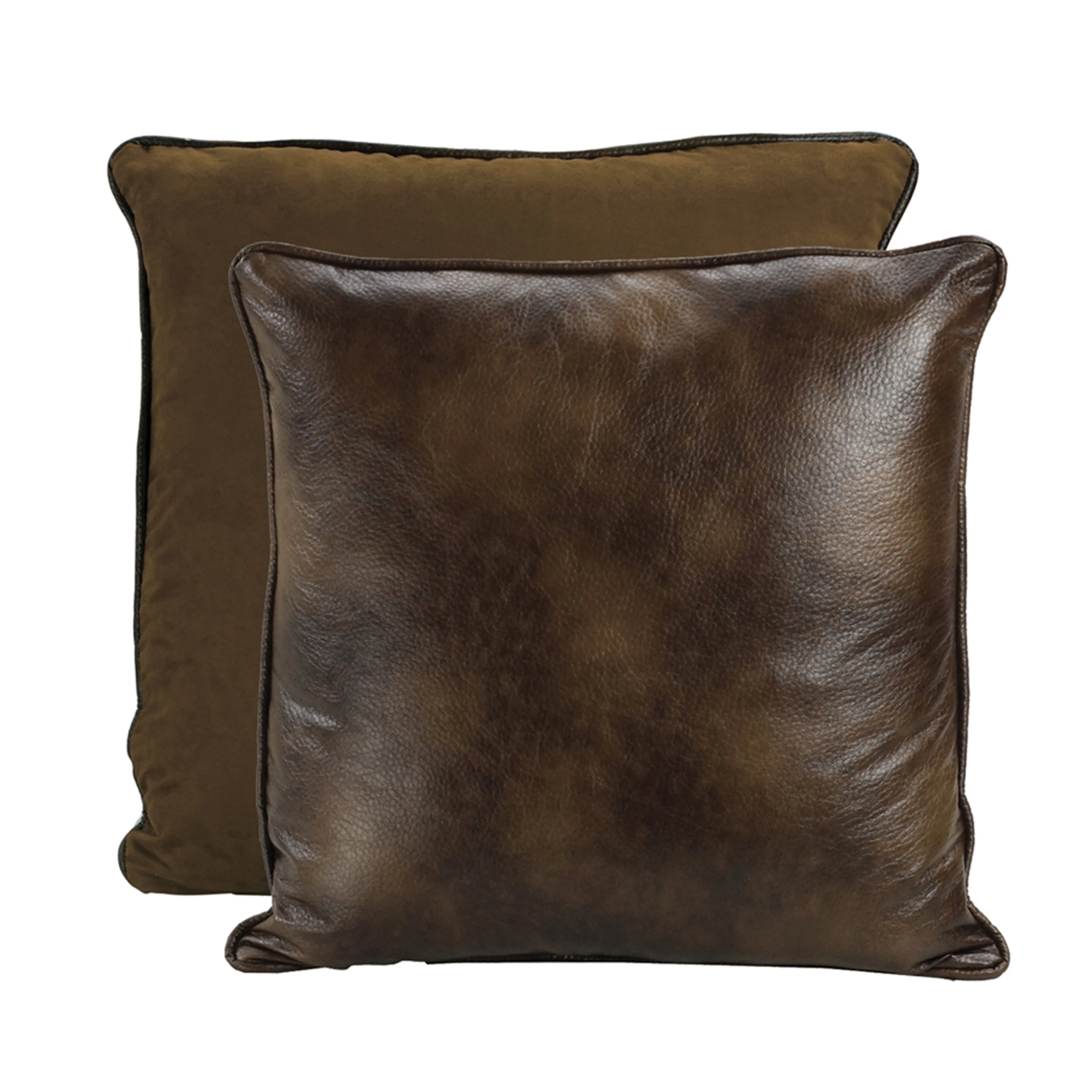 Eco-Friendly Brown Faux Leather Reversible Euro Sham Smart