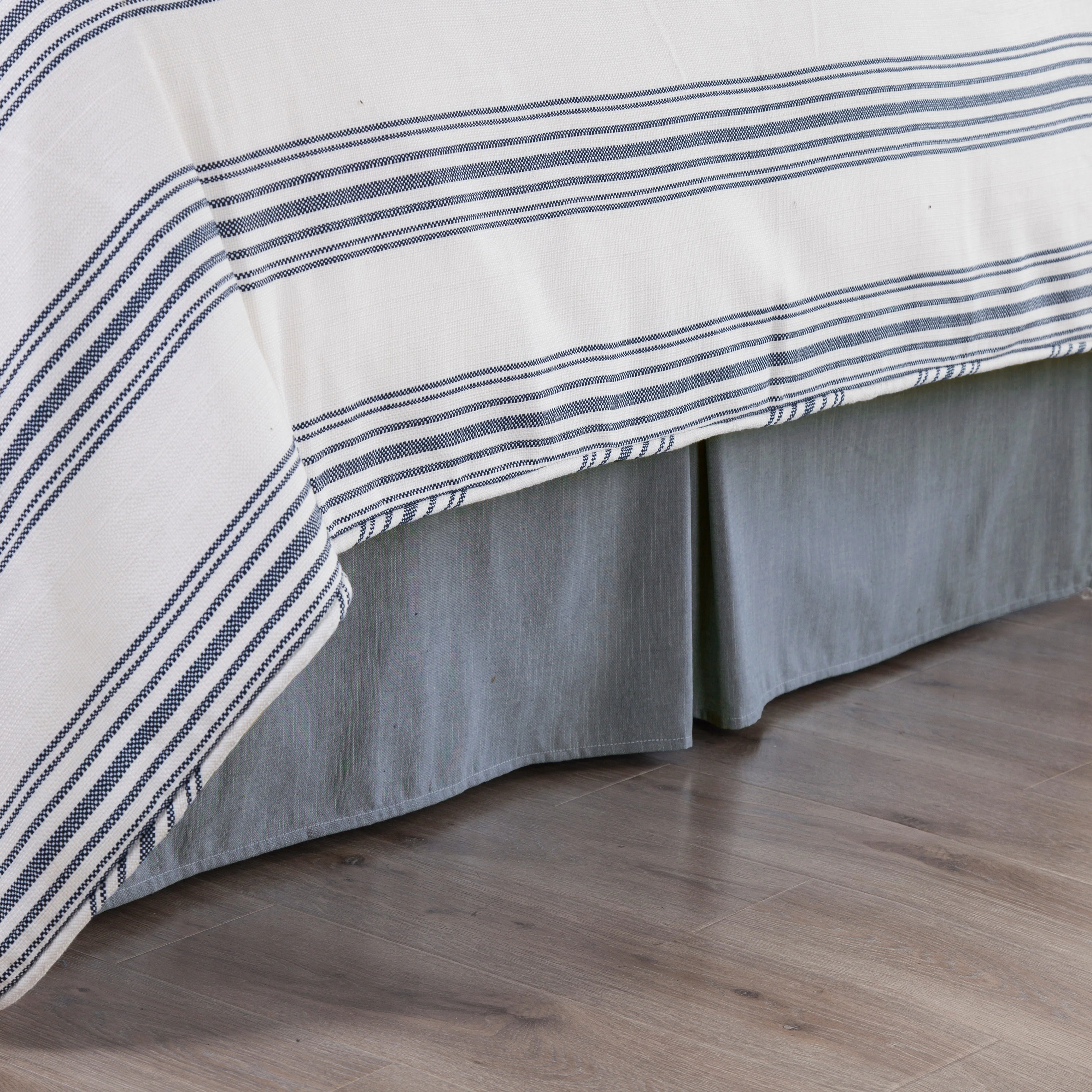 Fine Chambray Denim Bed Skirt Relaxed