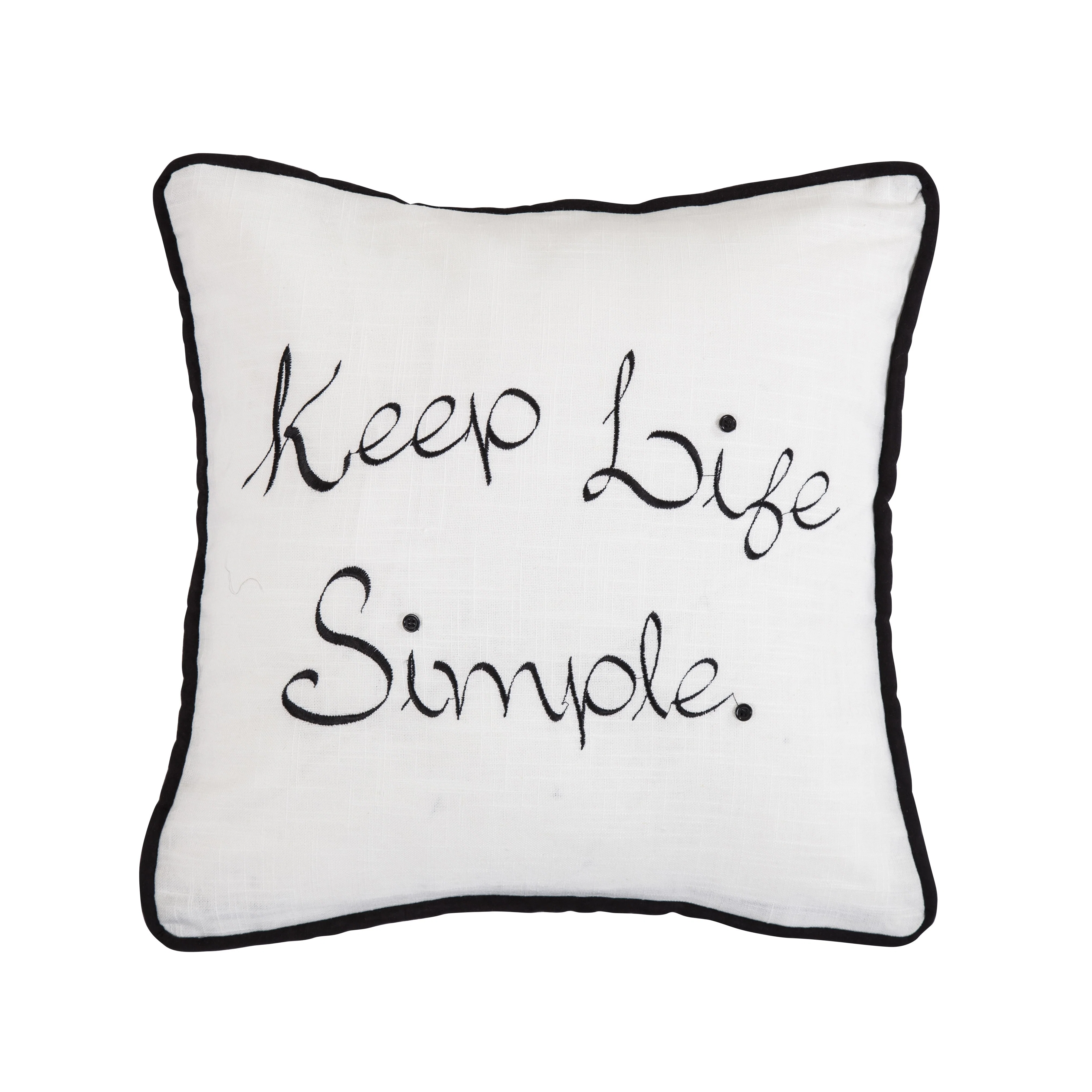 Clean Keep Life Simple quot Embroidery Throw Pillow Top-Quality