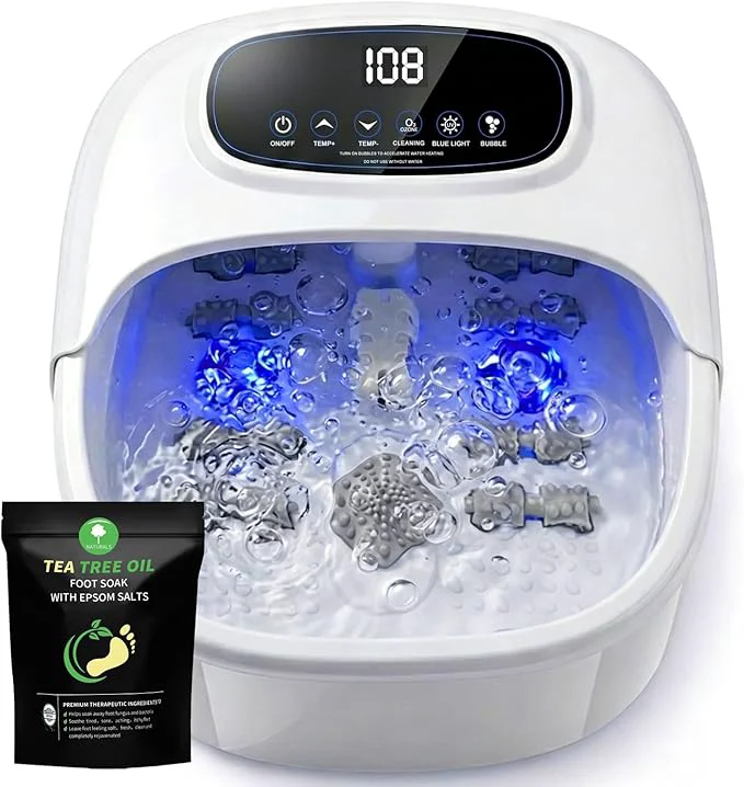 Lightweight Foot Spa Bath Massager with Heat Bubbles Foot Soaking Tub with UV Ozone Excellent