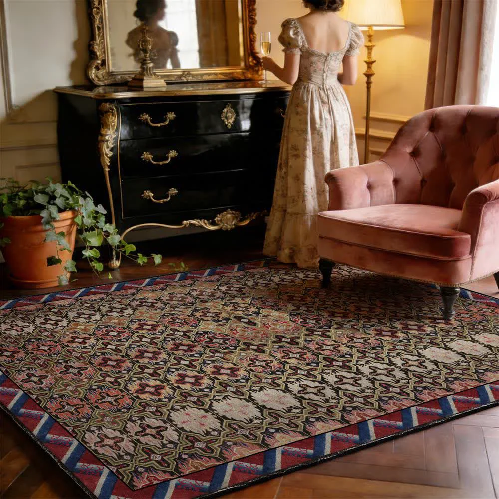 Elegant Ownkoti Vintage Persian Geometric Non-Slip Area Rug Exclusive