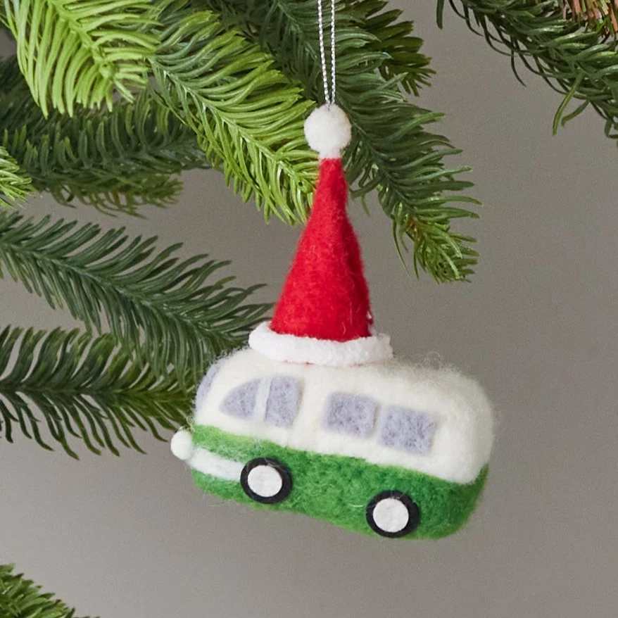 Original Design Felt Christmas Bus Ornament Safe