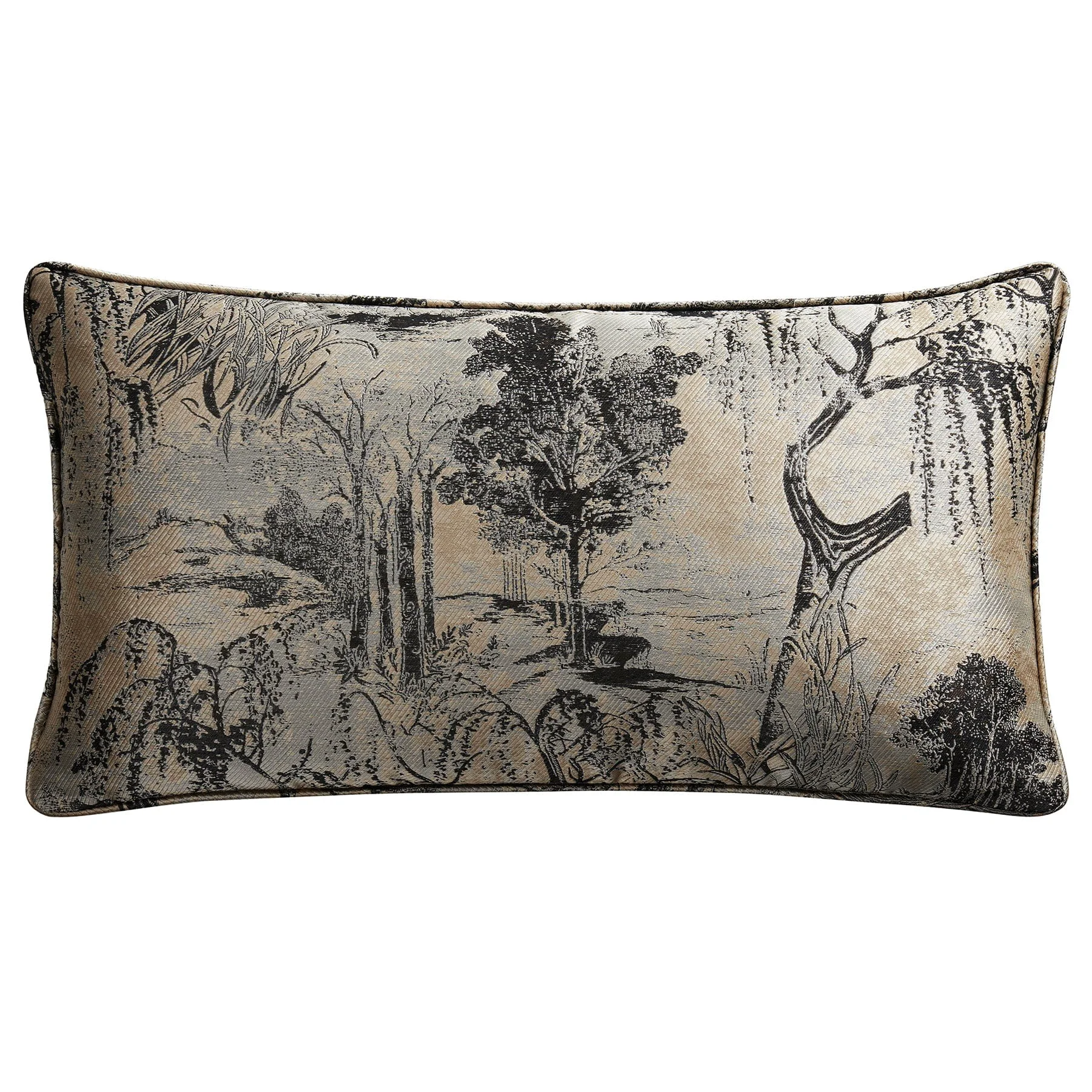 Sustainable Pastoral Jacquard Lumbar Decorative Pillow Trendy