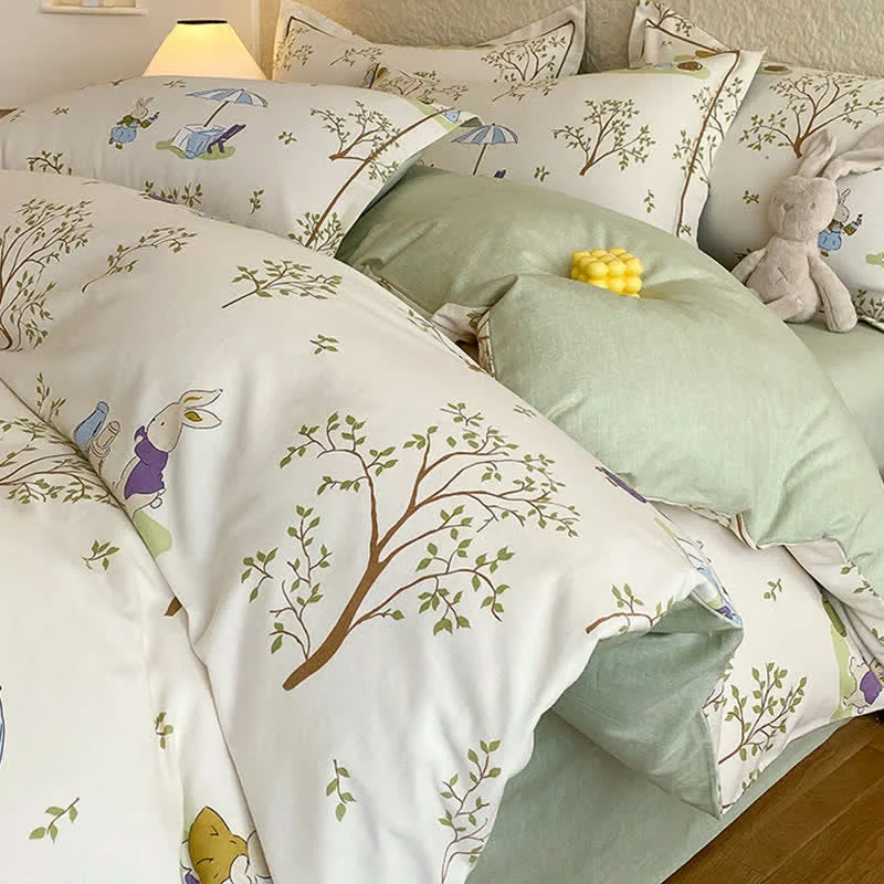 Luxury Ownkoti Bunny amp Tree Brushed Cotton Bedding Set Excellent