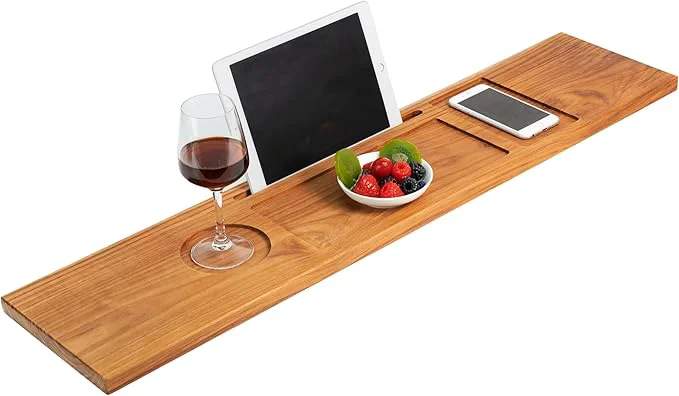 Specialty VaeFae Teak Bathtub Tray Table Wooden Bath Board Traditional