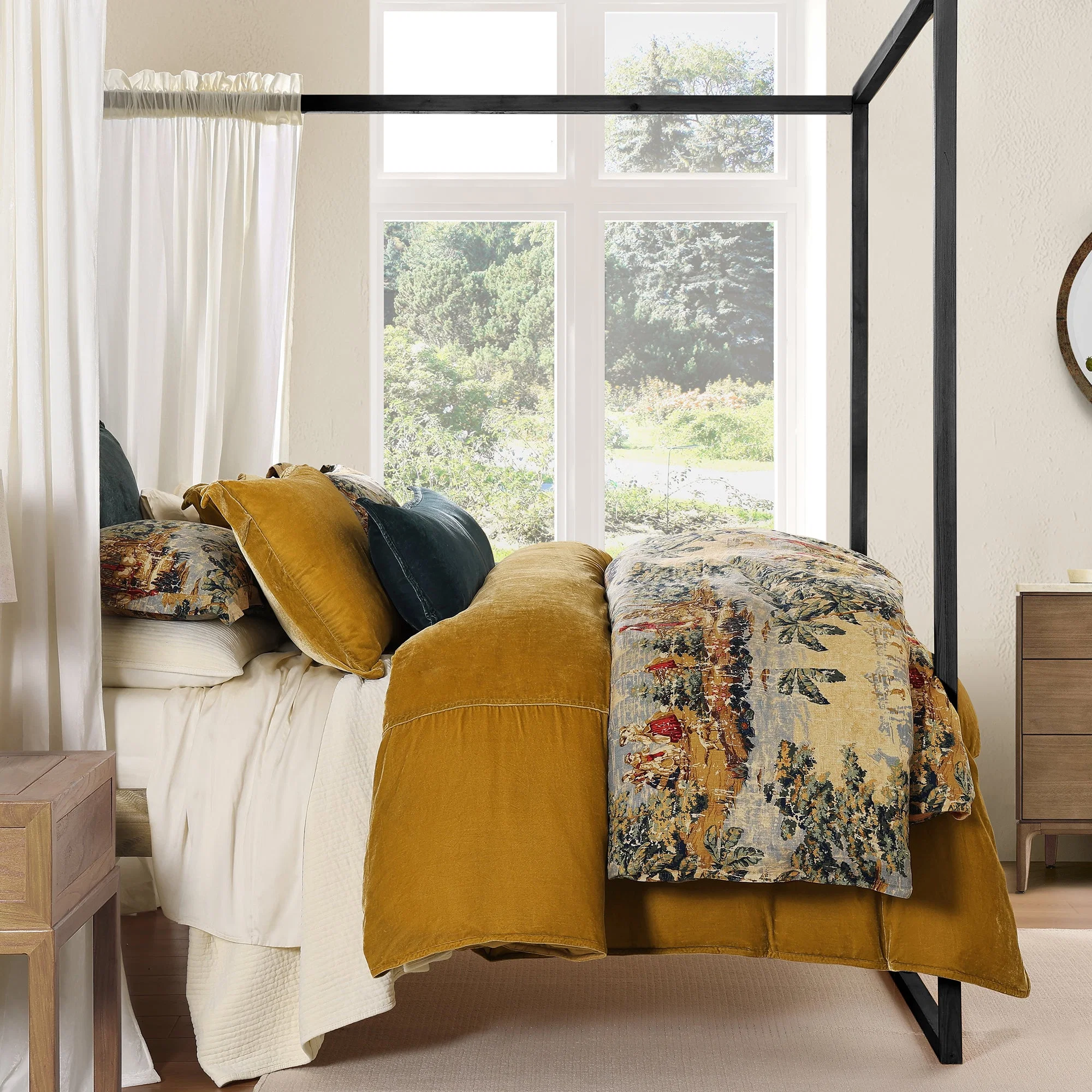 Fashionable Provence Washed Linen Duvet Cover Set 3 Pc Eco-Friendly