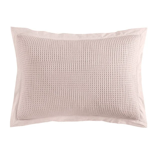 Advanced Stonewashed Cotton Waffle Weave Pillow Sham Set 2 Pc Unique