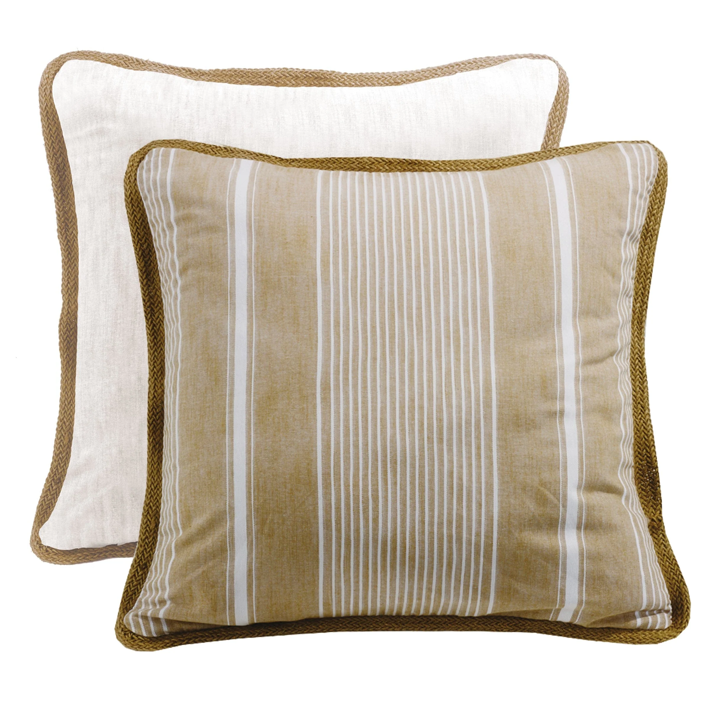 Organic Reversible Striped Euro Sham with Trim Lightweight