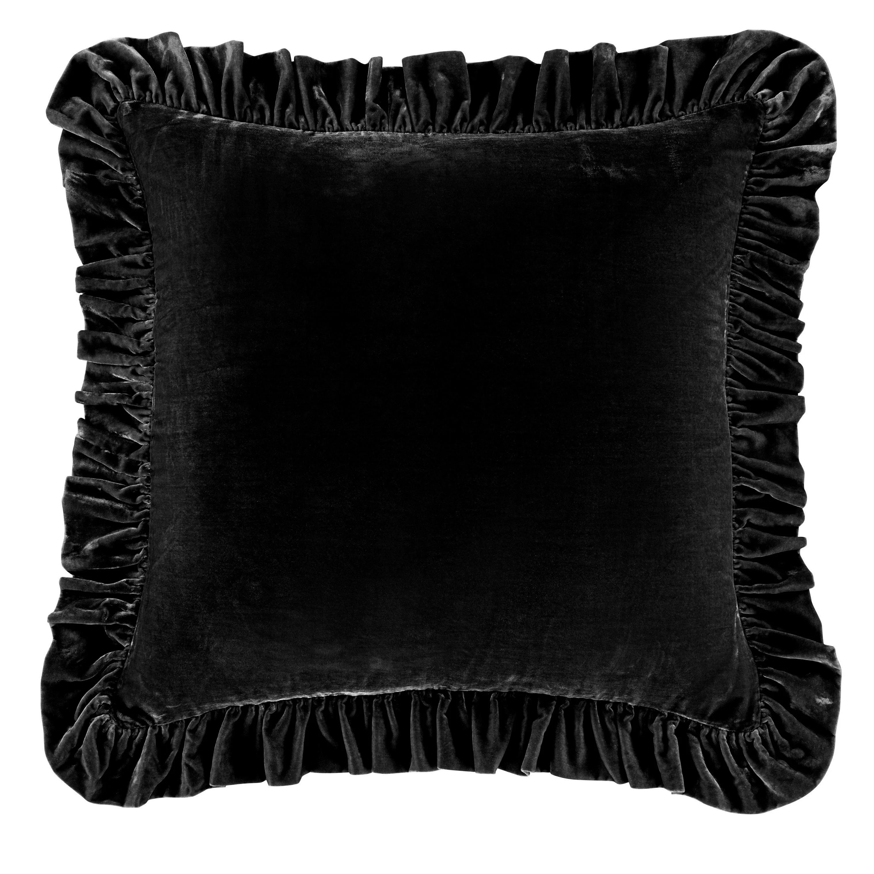 Casual Stella Faux Silk Velvet Ruffled Euro Sham User-Friendly
