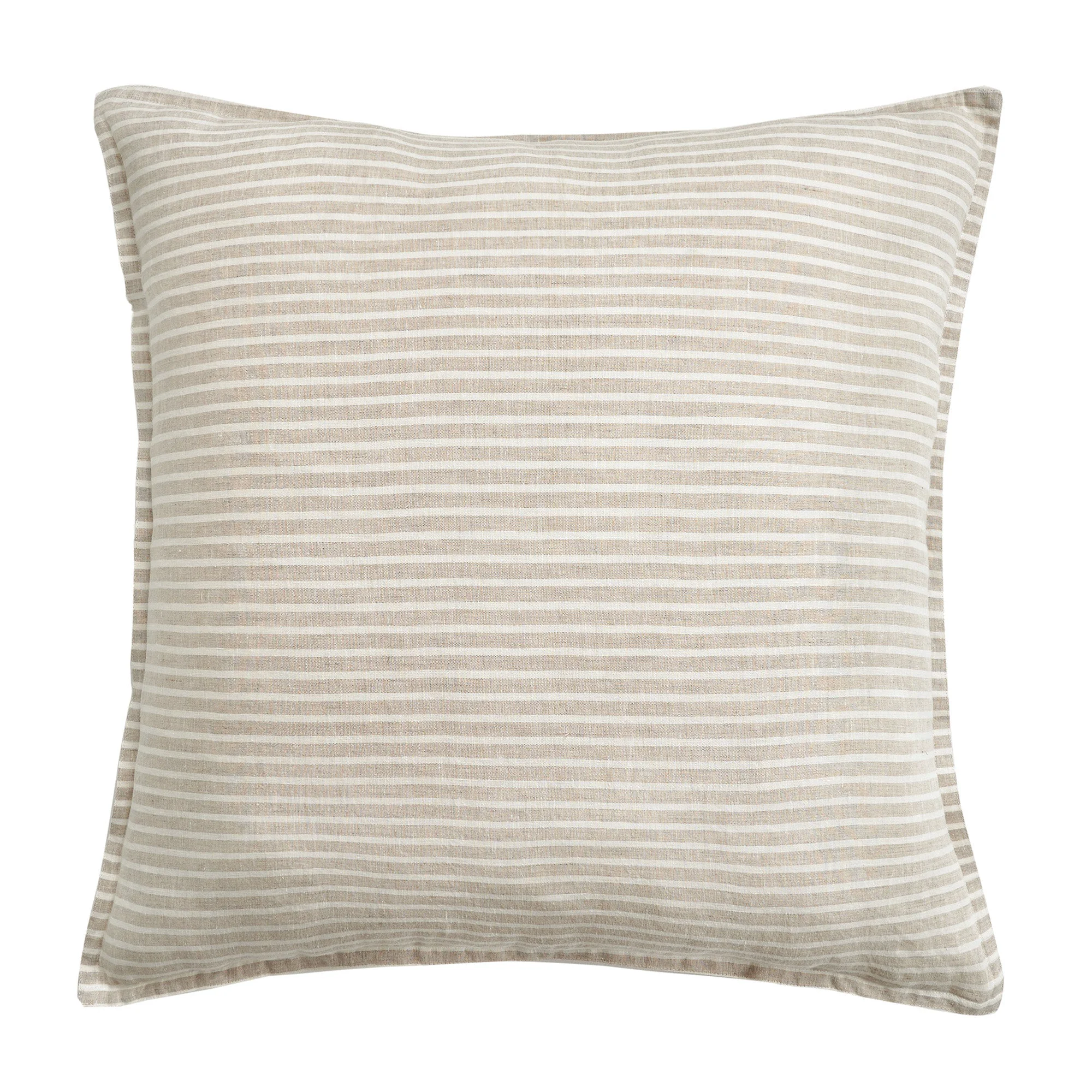 Versatile French Flax Linen Railroad Stripe Euro Sham High-Grade