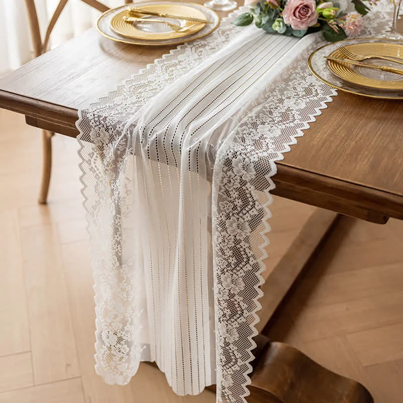 Flexible Ownkoti Floral Jacquard Lace Table Runner Safe