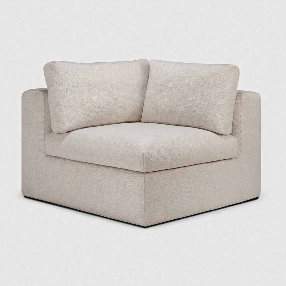 Verified Mellow sofa – Ivory fabric – corner – removable cover Traditional