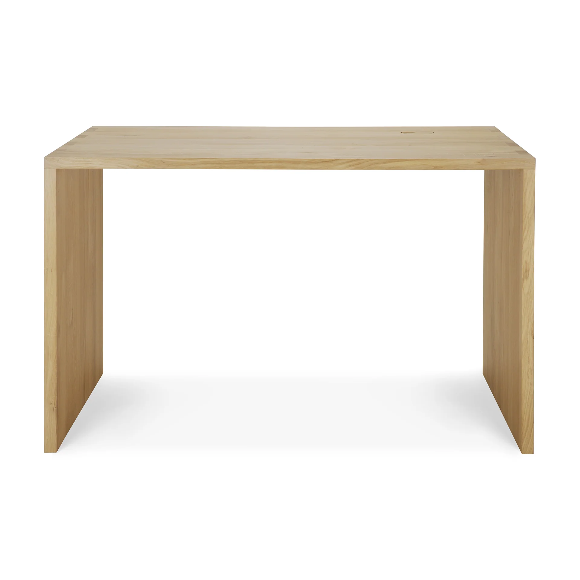 Healthy U desk – varnished oak – rectangular – with cable management Superior