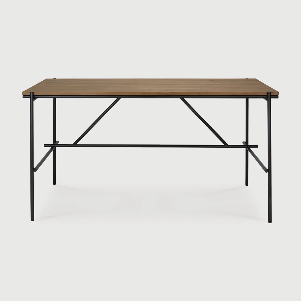 High-Quality Oscar desk – teak – rectangular – with cable management High-Performance