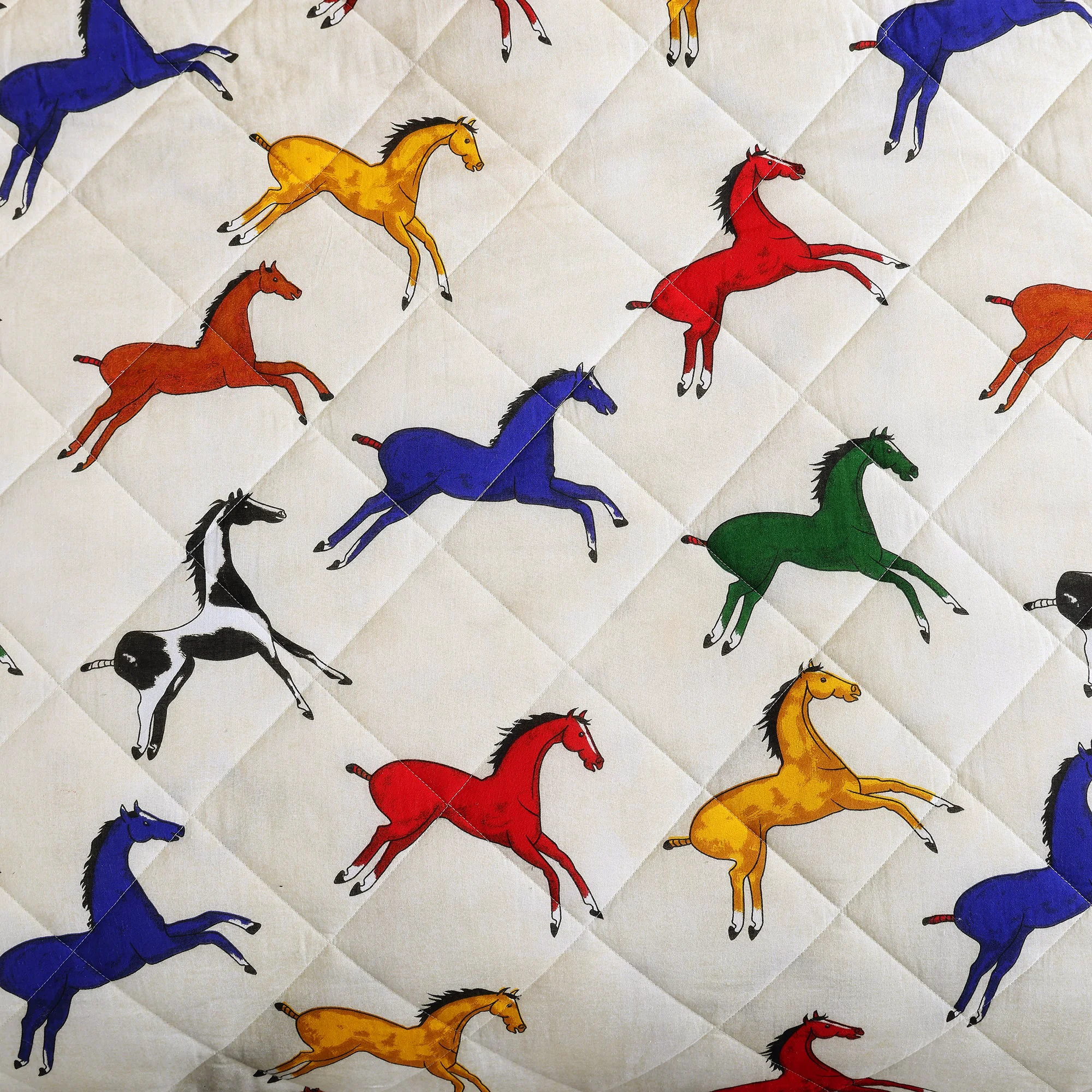 Natural Wild Horses Reversible Quilt Swatch Reusable