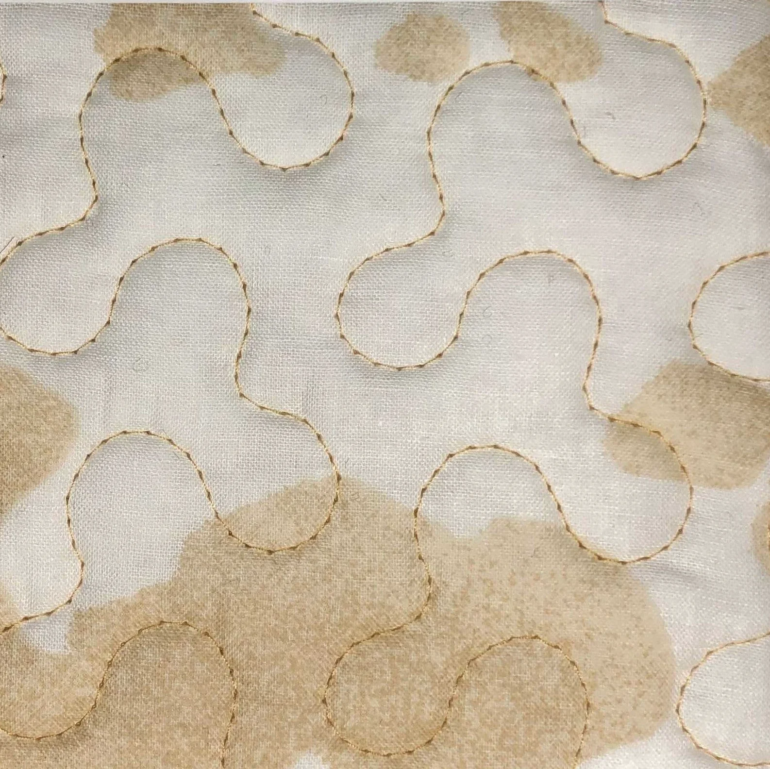 Genuine Elsa Cowhide Reversible Quilt Light Tan Swatch Green