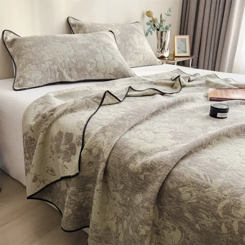 Practical Ownkoti Subtle Floral Cotton Gauze Quilt Blanket Quality
