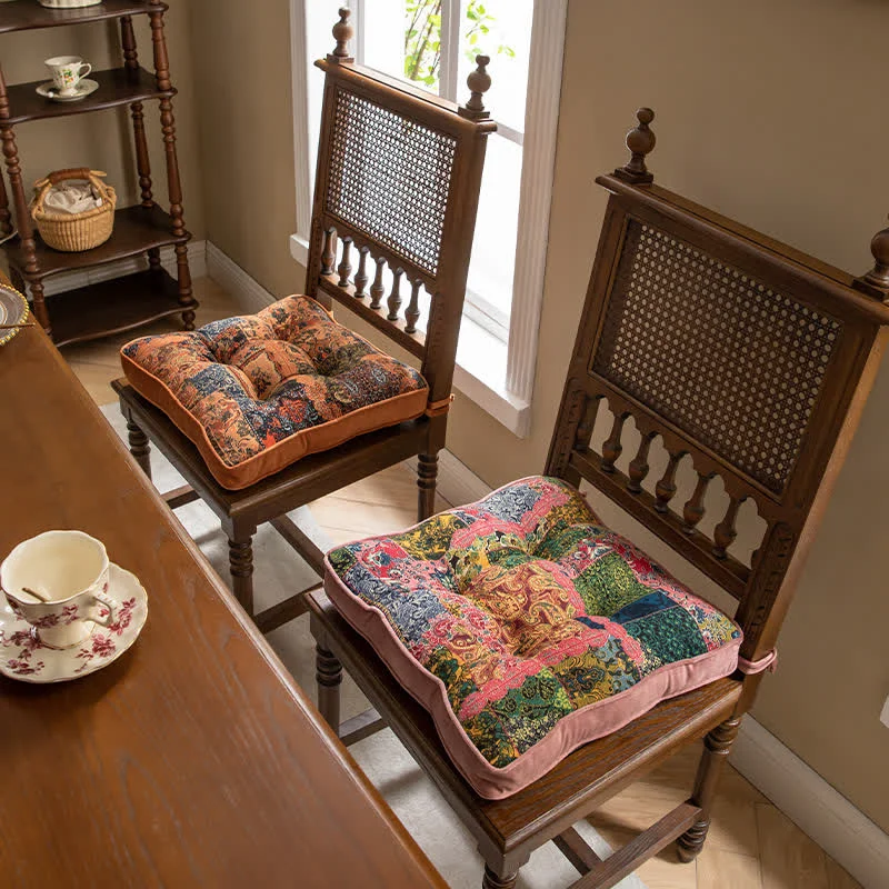 Original Design Ownkoti Bohemian Patchwork Chair Pad with Secure Ties Smart