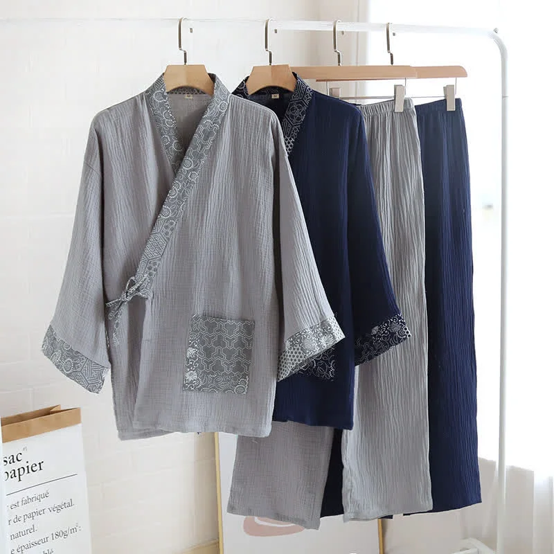 Sustainable Ownkoti Ethnic Style Cotton Gauze Kimono Pajamas Reliable