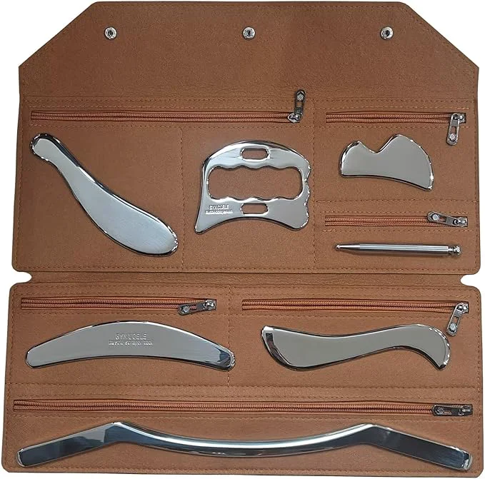 Eco-Friendly 7 in 1 Stainless Steel Muscle Scraper Tool Set IASTM Tool KIT Fascial Release Artisan