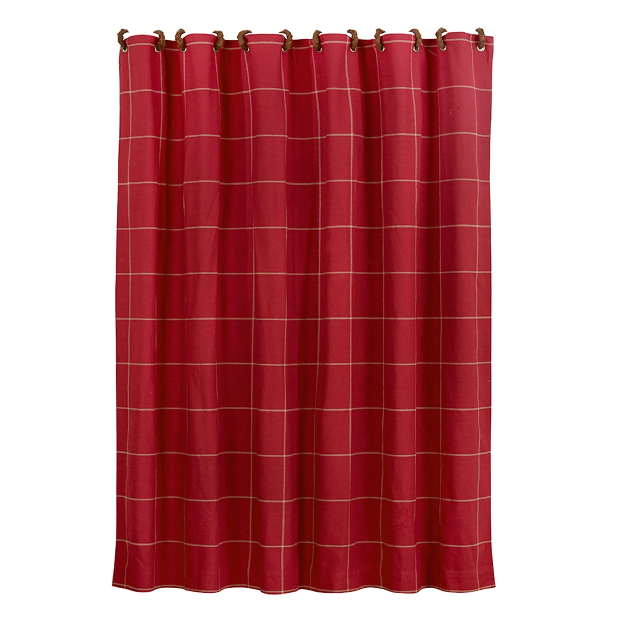 High-Performance Red Windowpane Shower Curtain Luxury