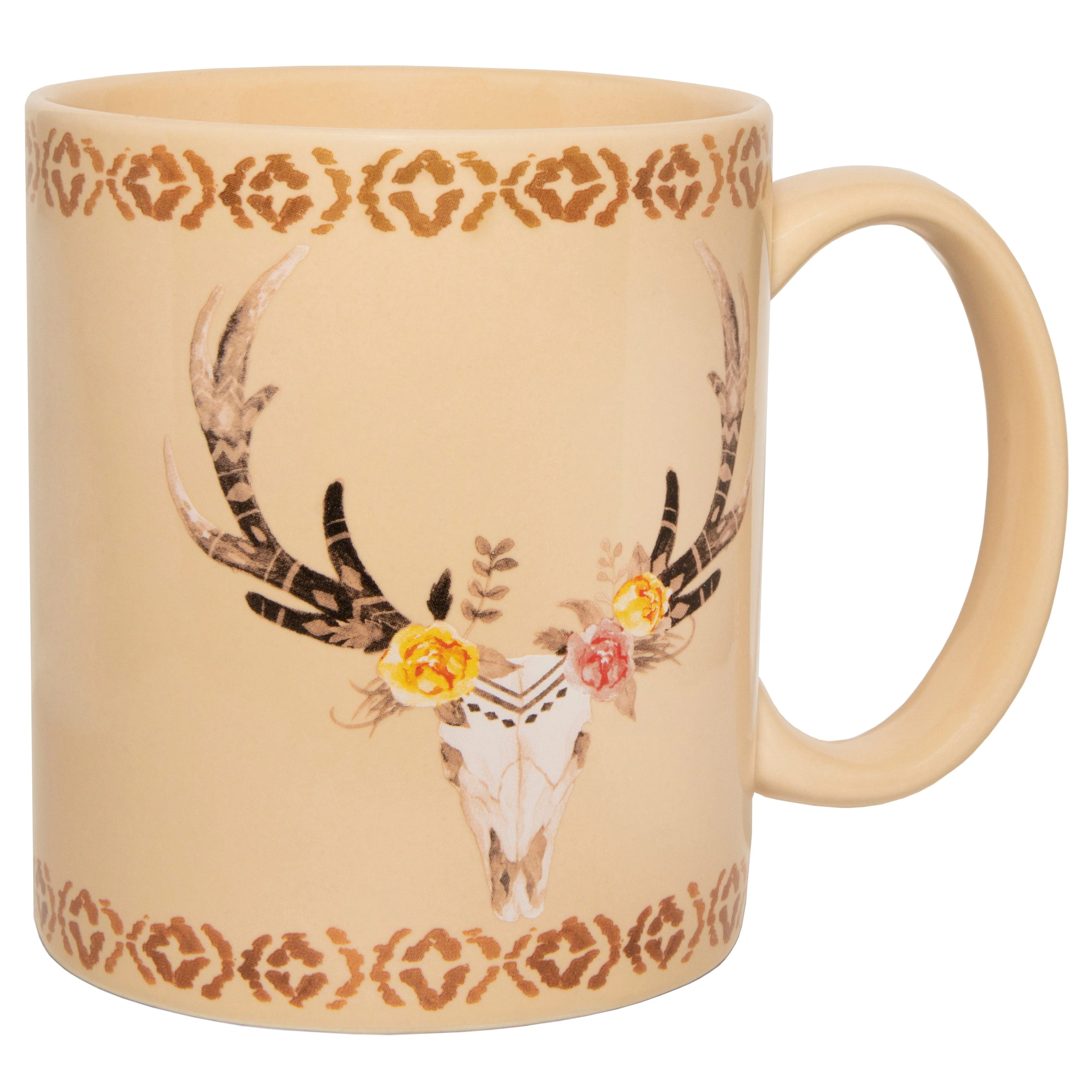 Effective Desert Skull Floral Design Mug Set 4 Pc Organic