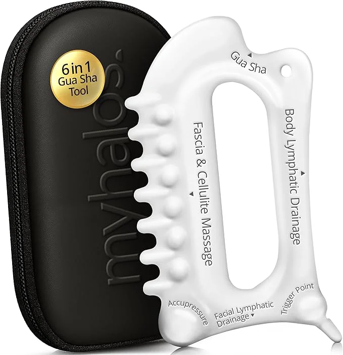 Detailed MyHalos 6-in-1 Ceramic Body Gua Sha Facial Tools Long-Lasting
