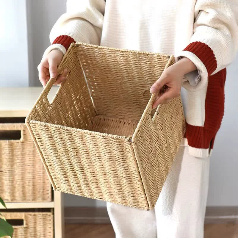 Versatile Ownkoti Minimalist Rattan-Style Collapsible Storage Basket Lightweight