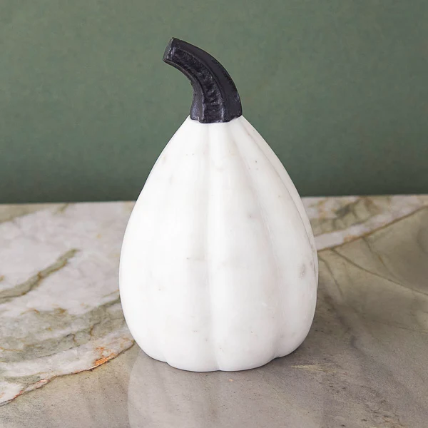 Functional White Marble Pumpkin Refined